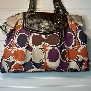 Coach Ashley sateen Scarf print caryall purse / bag